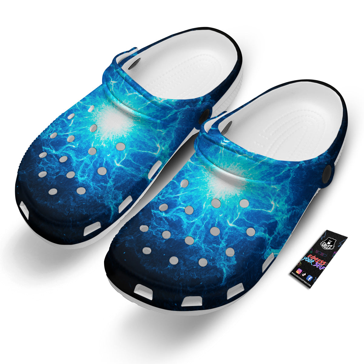 Energy Blue Plasma Print Clog-grizzshop