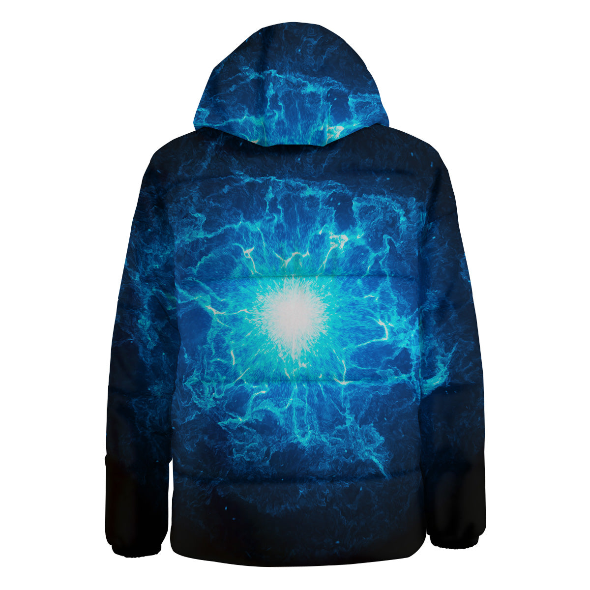 Energy Blue Plasma Print Down Jacket-grizzshop