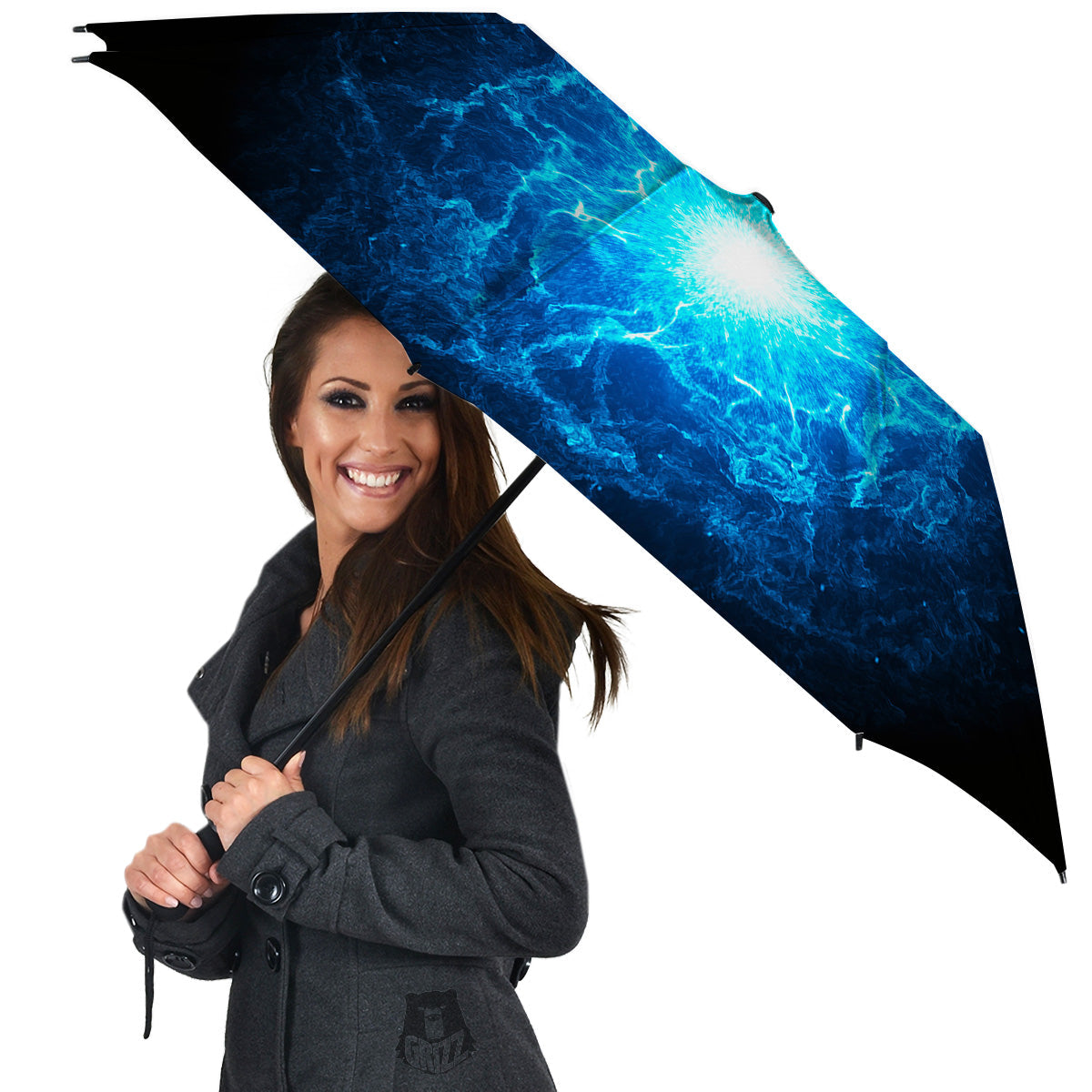 Energy Blue Plasma Print Umbrella-grizzshop