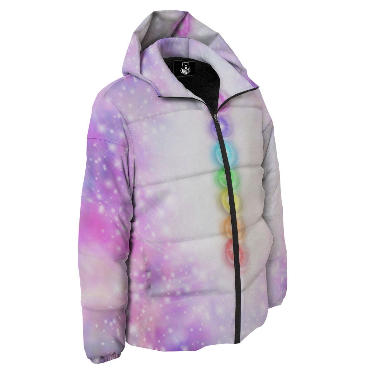 Energy Seven Chakras Print Down Jacket-grizzshop