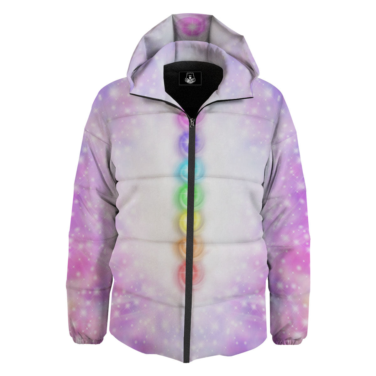 Energy Seven Chakras Print Down Jacket-grizzshop