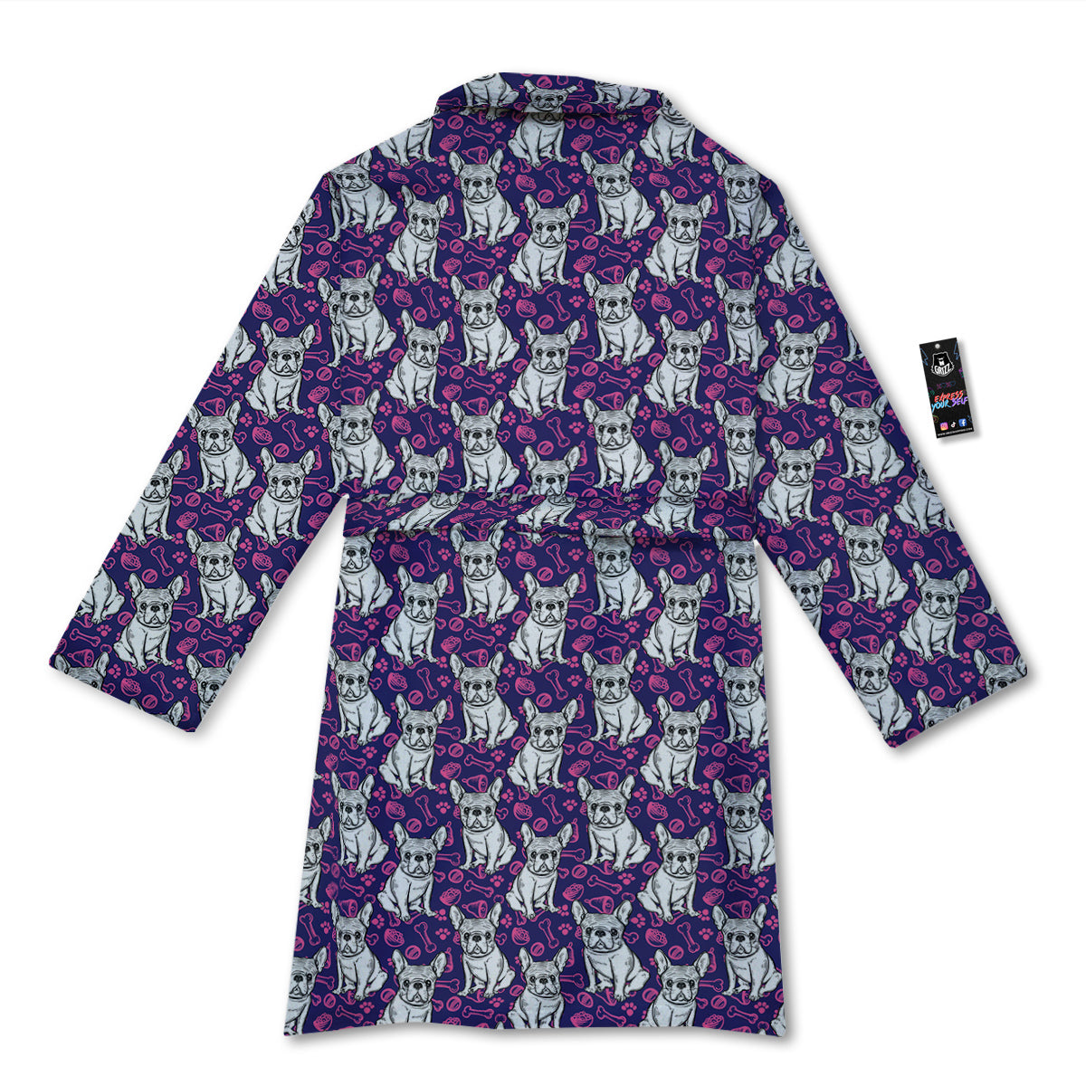 English Bulldog Cute Print Pattern Bathrobe-grizzshop
