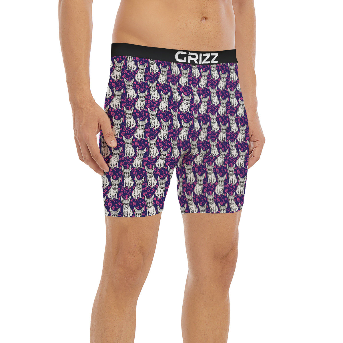 English Bulldog Cute Print Pattern Boxer Briefs-grizzshop
