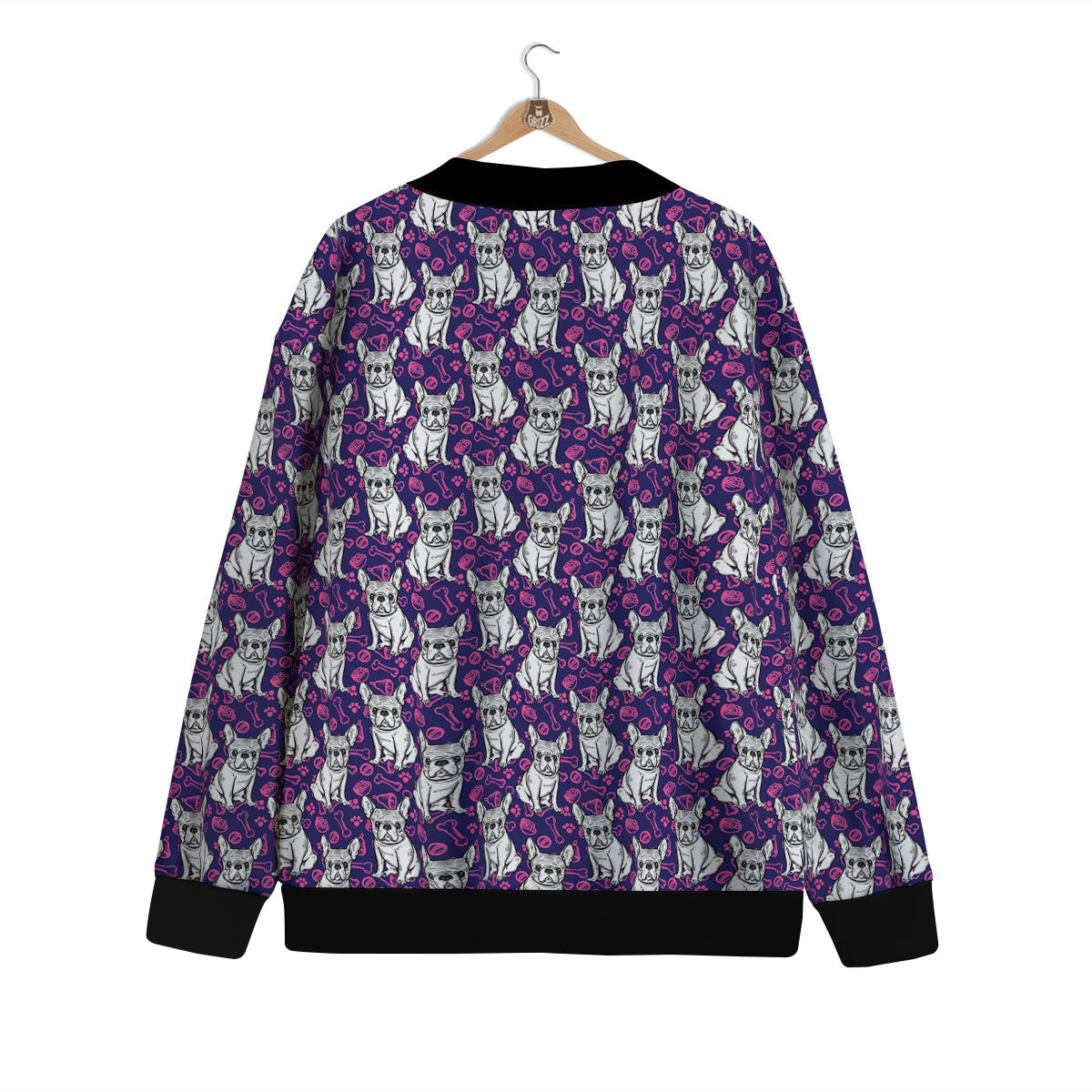 English Bulldog Cute Print Pattern Cardigan-grizzshop
