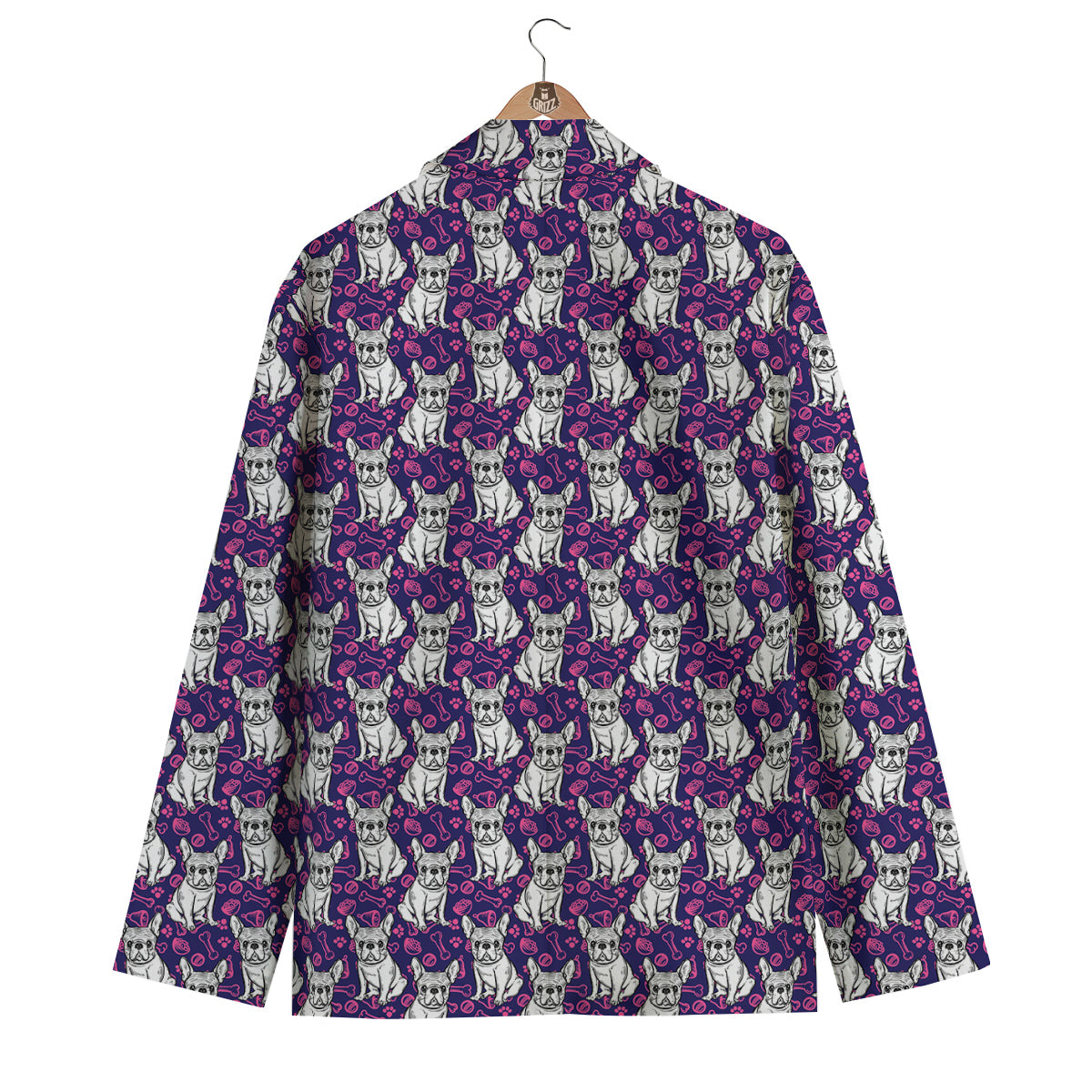 English Bulldog Cute Print Pattern Men's Blazer-grizzshop