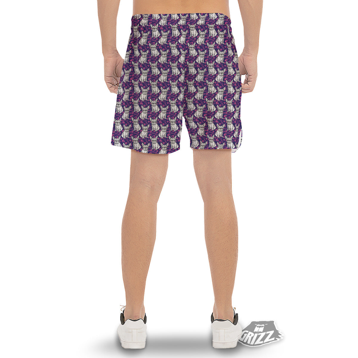English Bulldog Cute Print Pattern Men's Gym Shorts-grizzshop