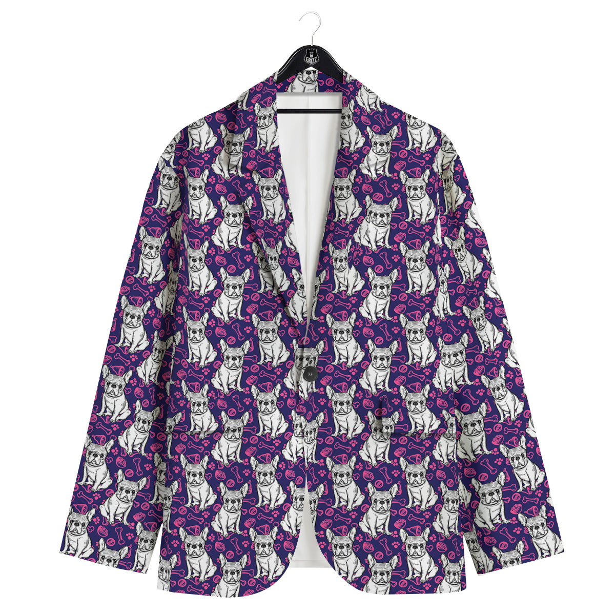 English Bulldog Cute Print Pattern Men's Sport Coat-grizzshop