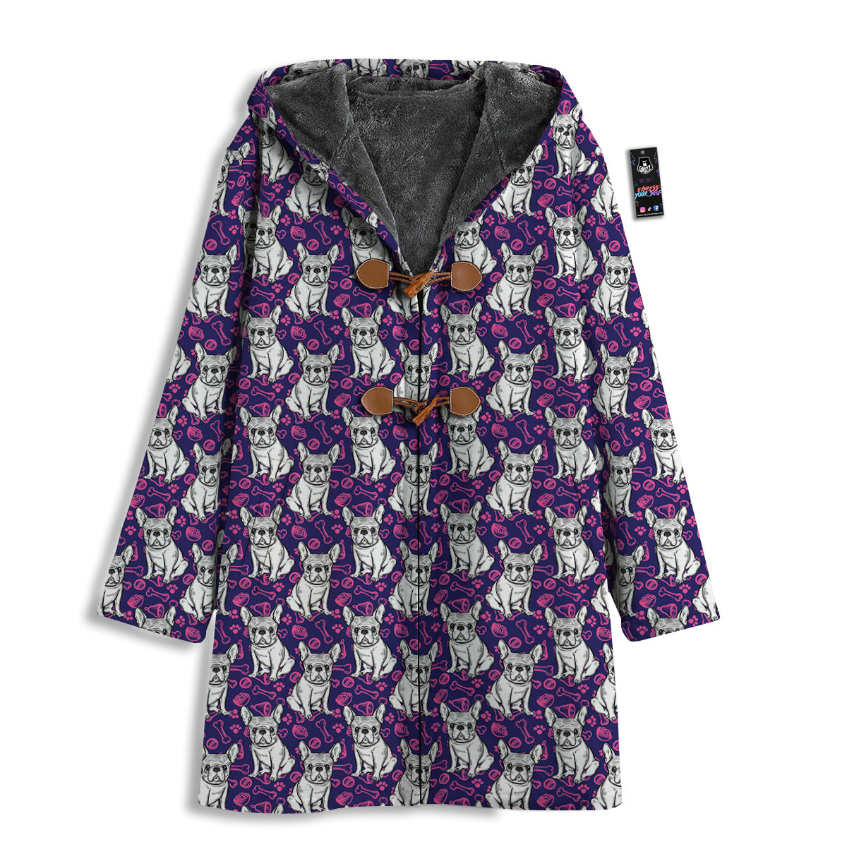 English Bulldog Cute Print Pattern Men's Windbreaker Jacket-grizzshop