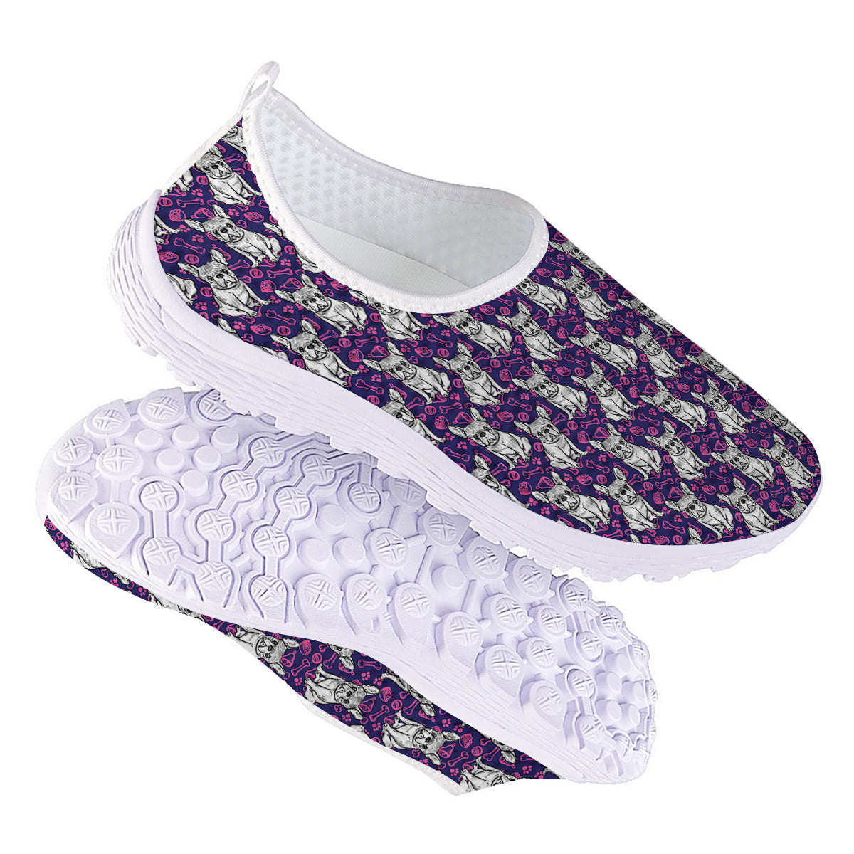 English Bulldog Cute Print Pattern Nurse Shoes-grizzshop