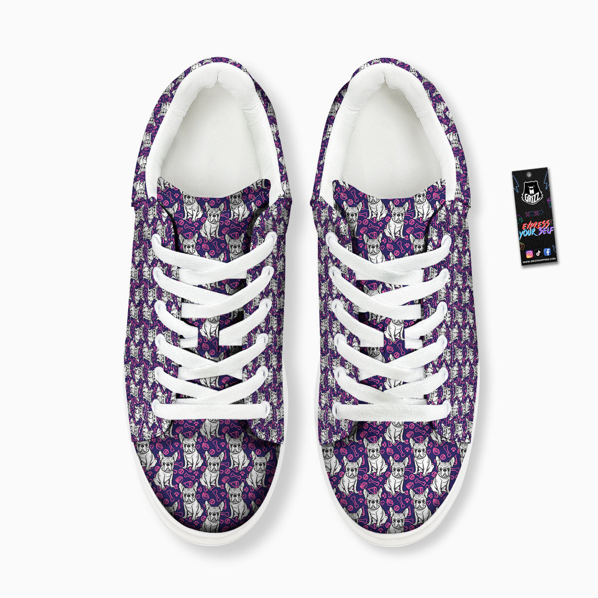English Bulldog Cute Print Pattern Platform Shoes-grizzshop