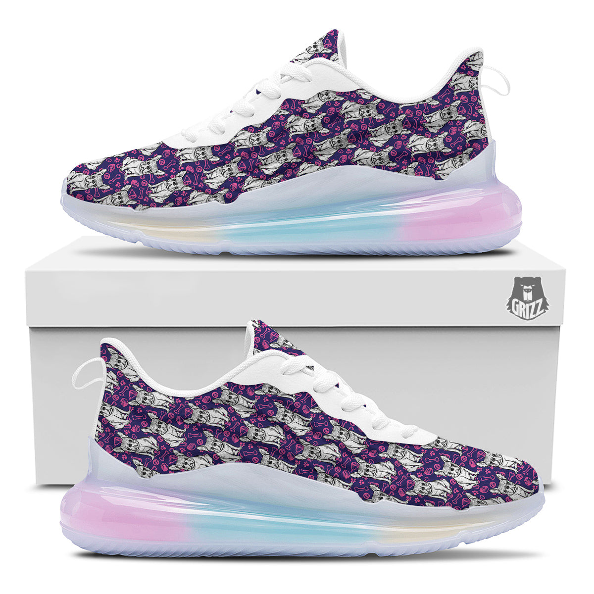 English Bulldog Cute Print Pattern Running Sneakers-grizzshop
