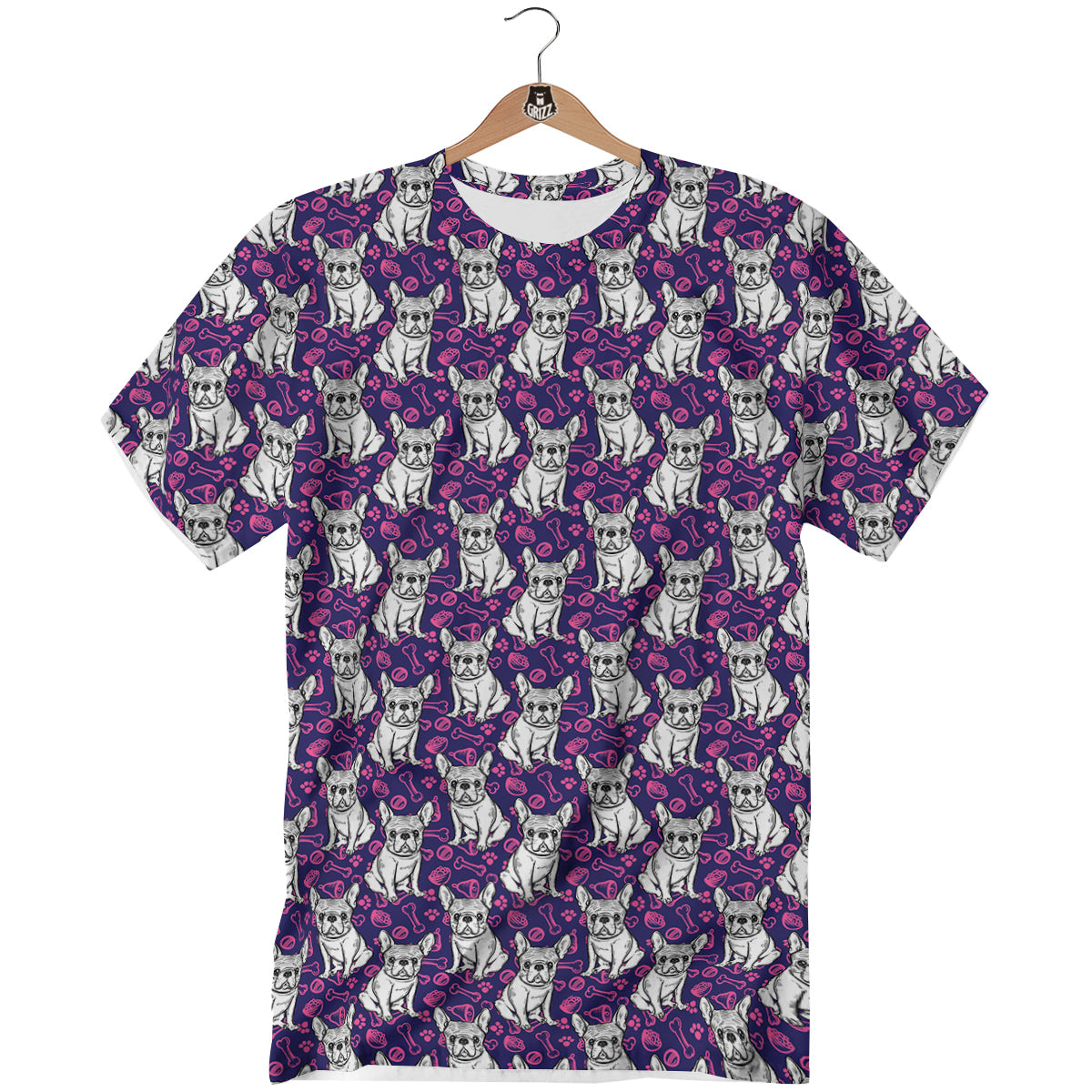 English Bulldog Cute Print Pattern T-Shirt-grizzshop