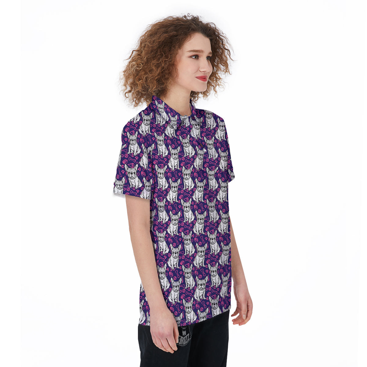 English Bulldog Cute Print Pattern Women's Golf Shirts-grizzshop
