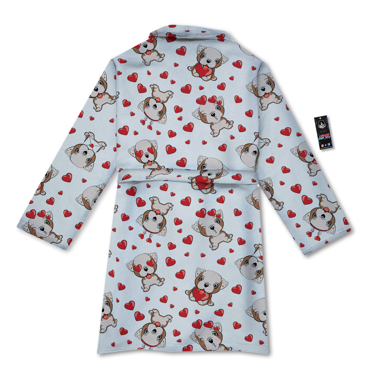 English Bulldog Lovely Print Pattern Bathrobe-grizzshop