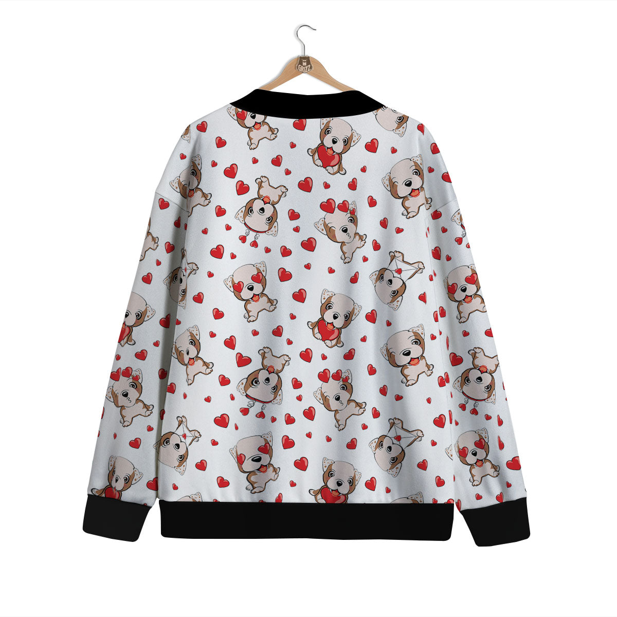 English Bulldog Lovely Print Pattern Cardigan-grizzshop