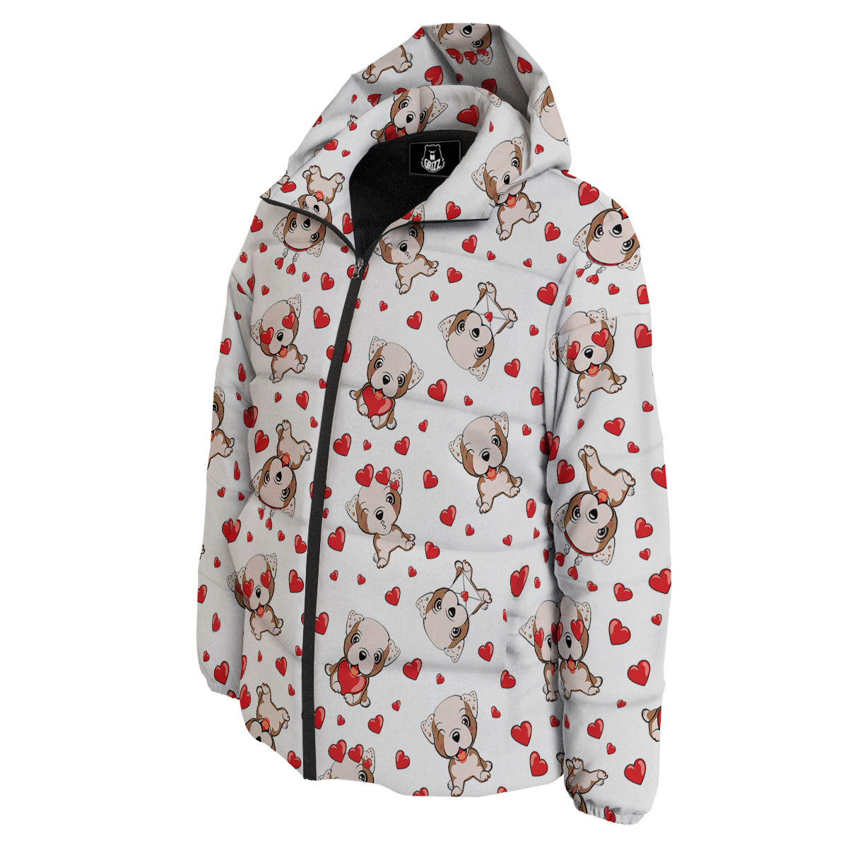 English Bulldog Lovely Print Pattern Down Jacket-grizzshop
