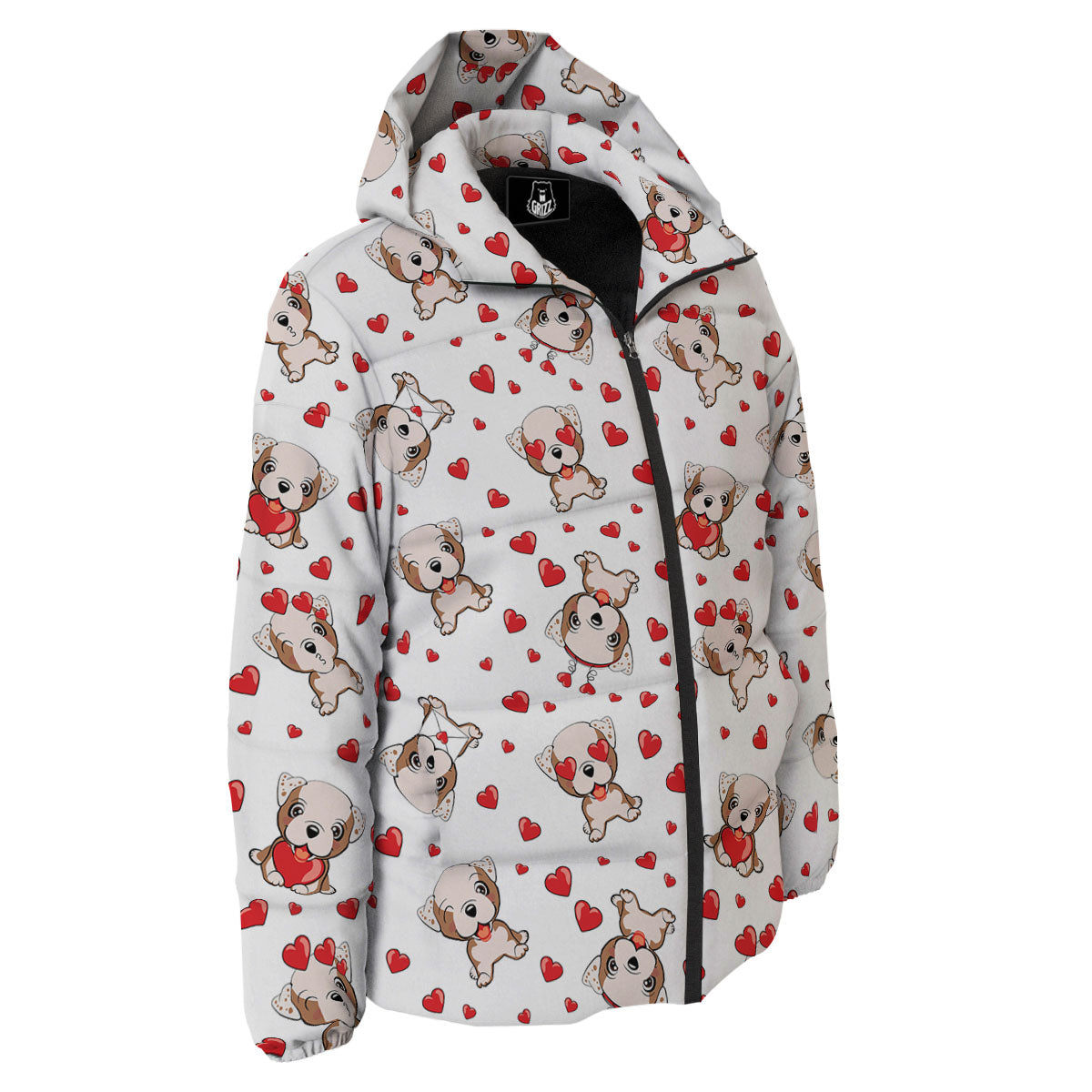 English Bulldog Lovely Print Pattern Down Jacket-grizzshop