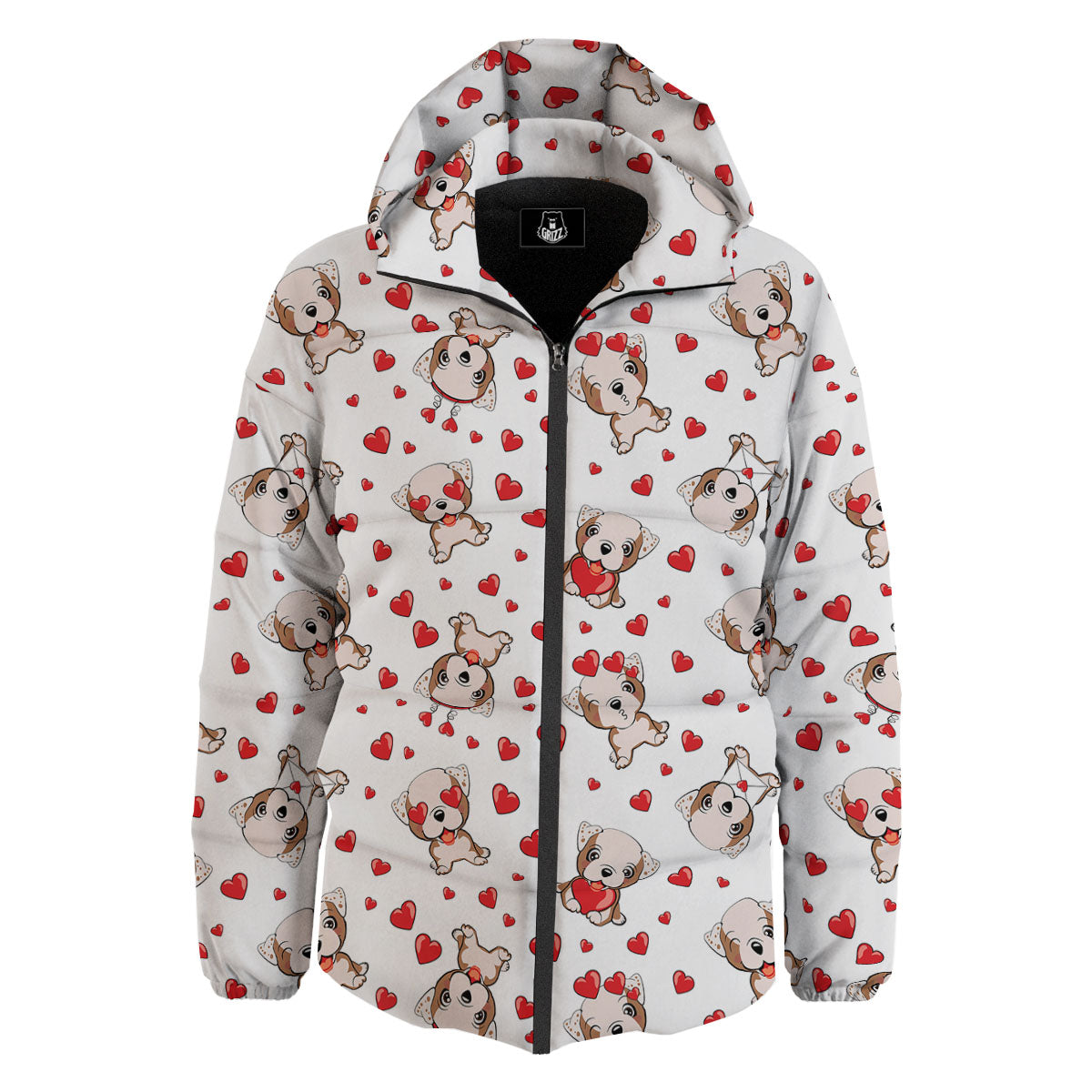 English Bulldog Lovely Print Pattern Down Jacket-grizzshop
