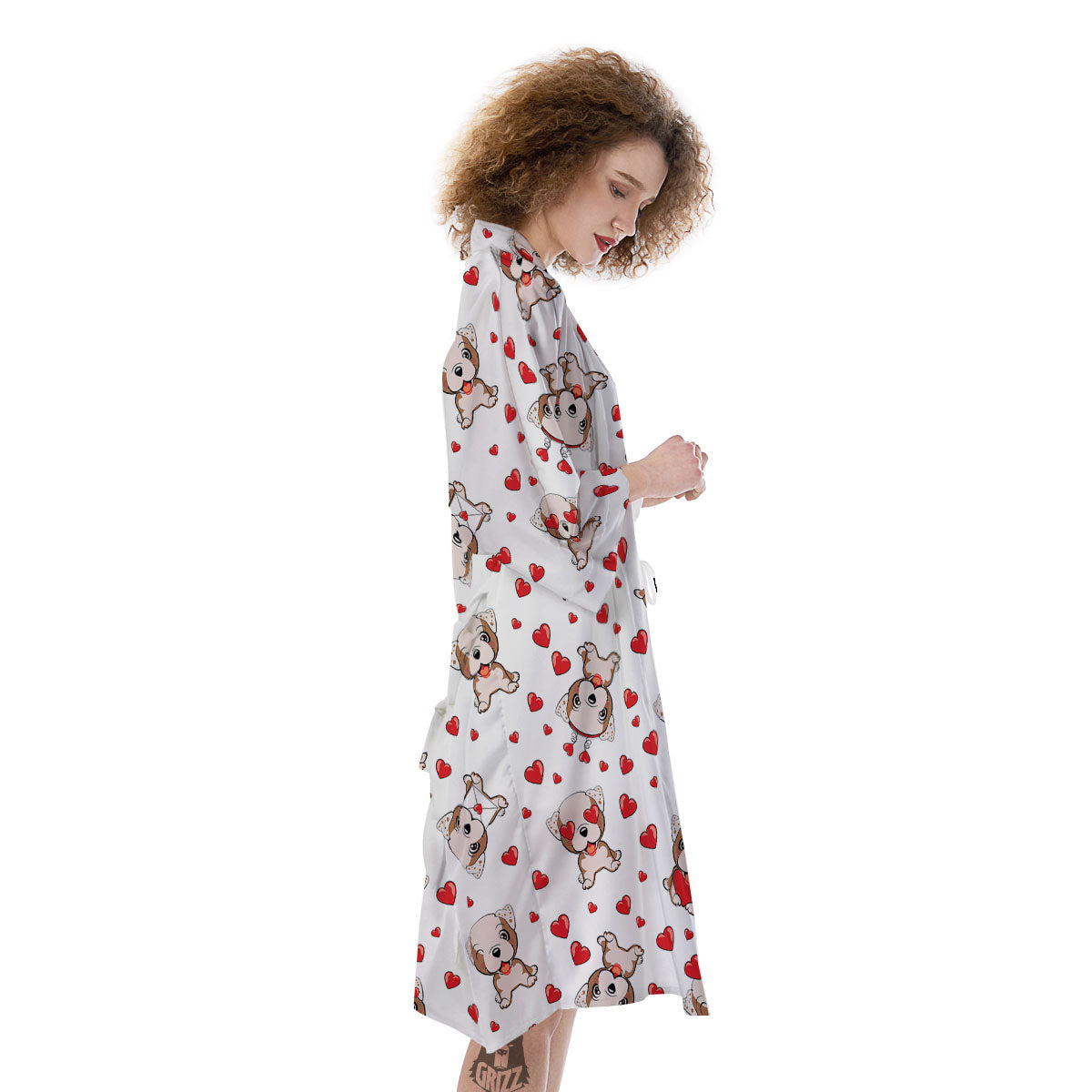 English Bulldog Lovely Print Pattern Kimono-grizzshop
