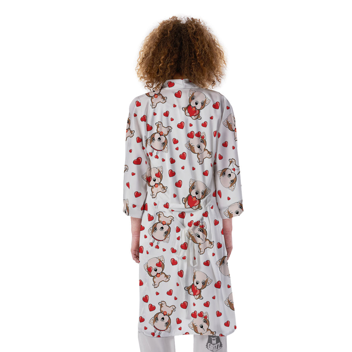English Bulldog Lovely Print Pattern Kimono-grizzshop