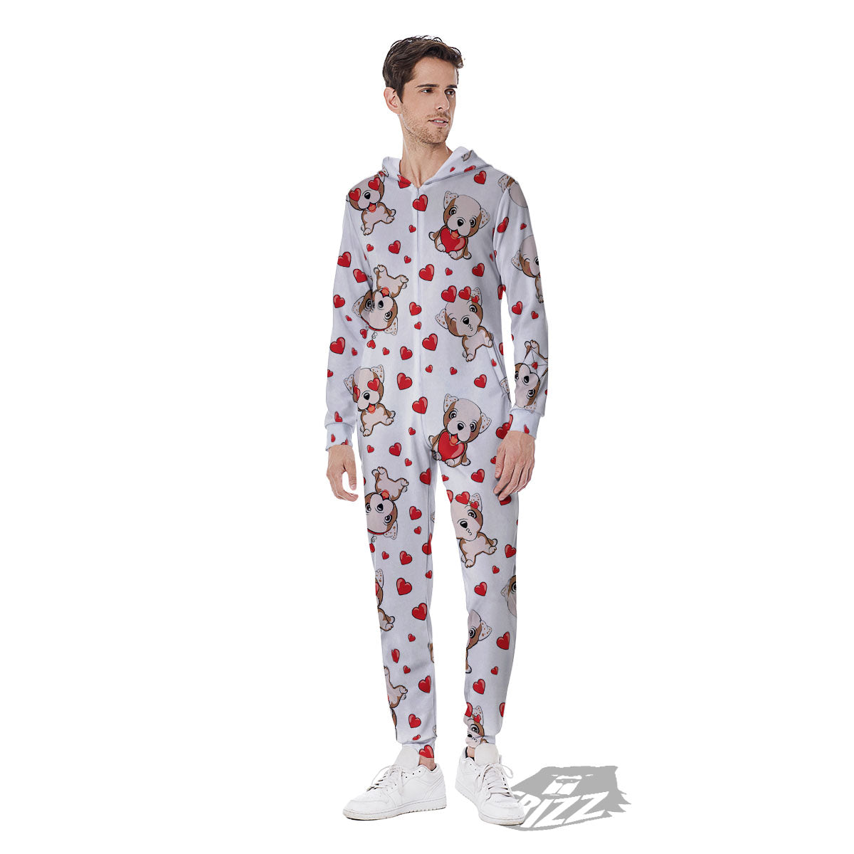 English Bulldog Lovely Print Pattern Men's Jumpsuit-grizzshop