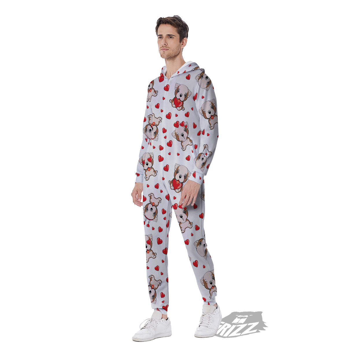 English Bulldog Lovely Print Pattern Men's Jumpsuit-grizzshop