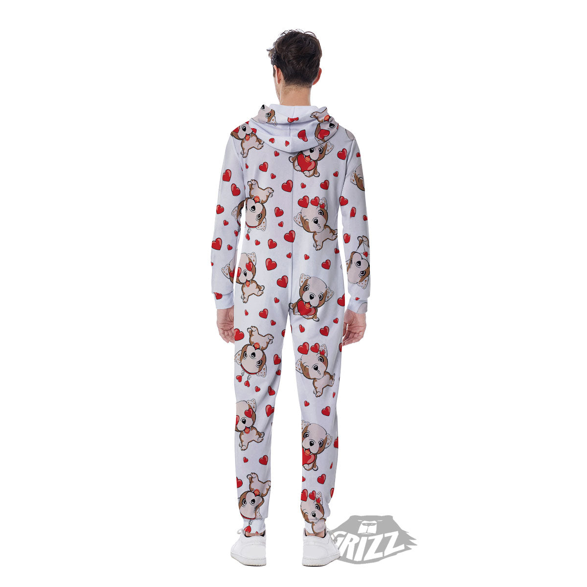English Bulldog Lovely Print Pattern Men's Jumpsuit-grizzshop