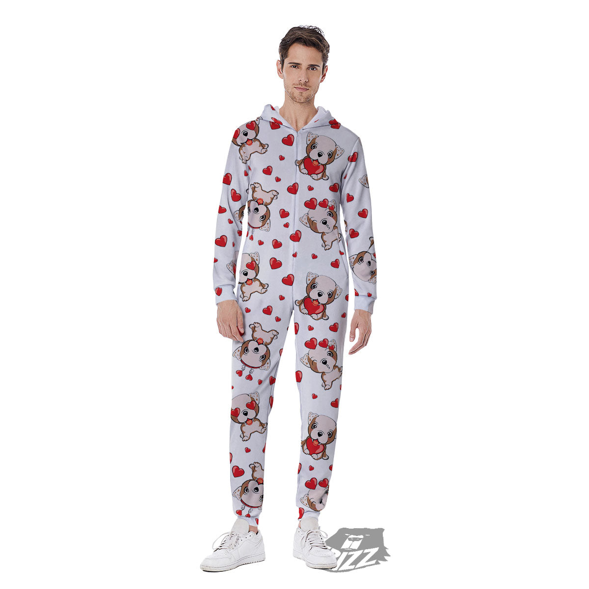 English Bulldog Lovely Print Pattern Men's Jumpsuit-grizzshop