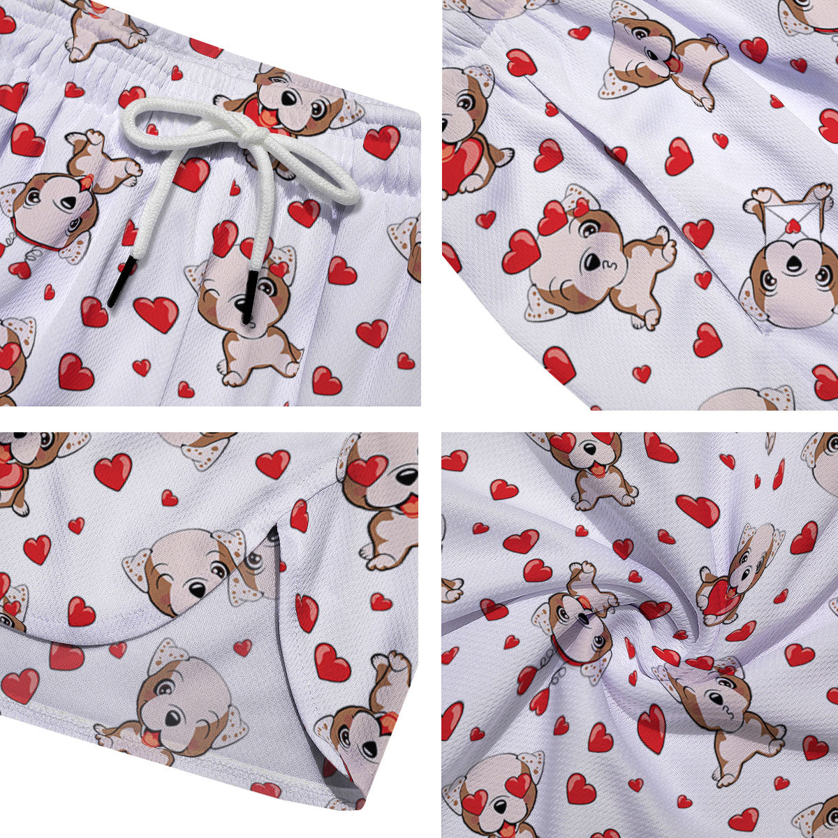 English Bulldog Lovely Print Pattern Men's Running Shorts-grizzshop