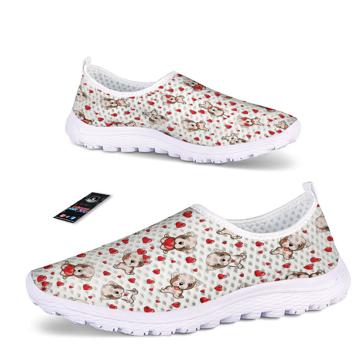English Bulldog Lovely Print Pattern Nurse Shoes-grizzshop