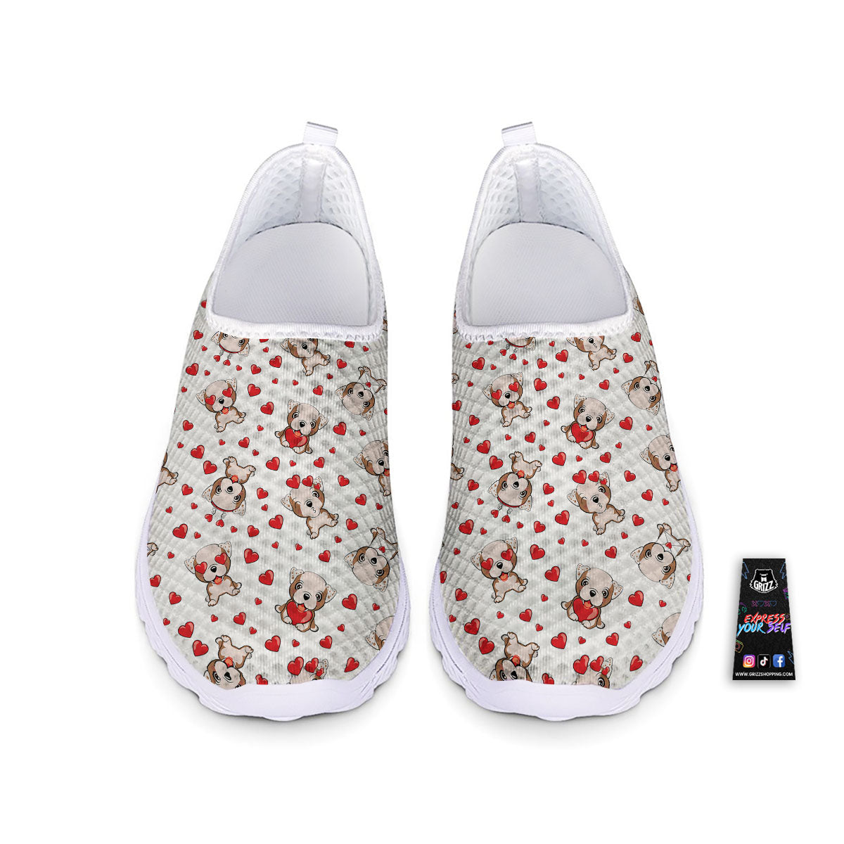 English Bulldog Lovely Print Pattern Nurse Shoes-grizzshop