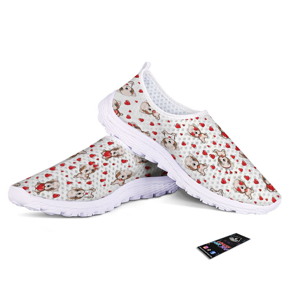 English Bulldog Lovely Print Pattern Nurse Shoes-grizzshop