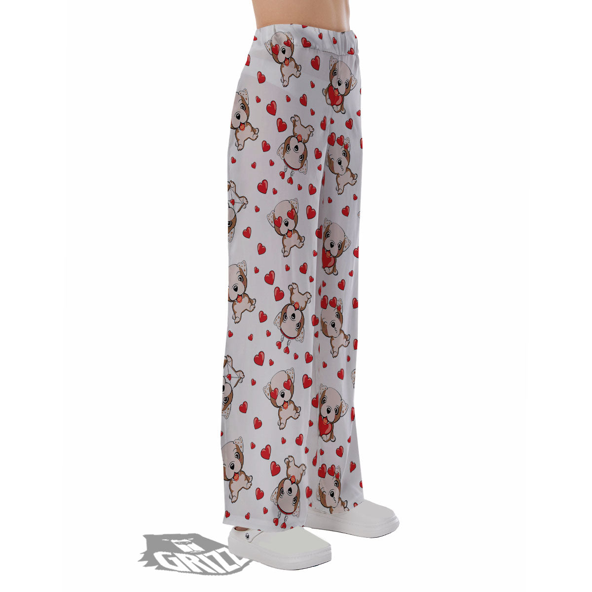English Bulldog Lovely Print Pattern Pajama Pants-grizzshop