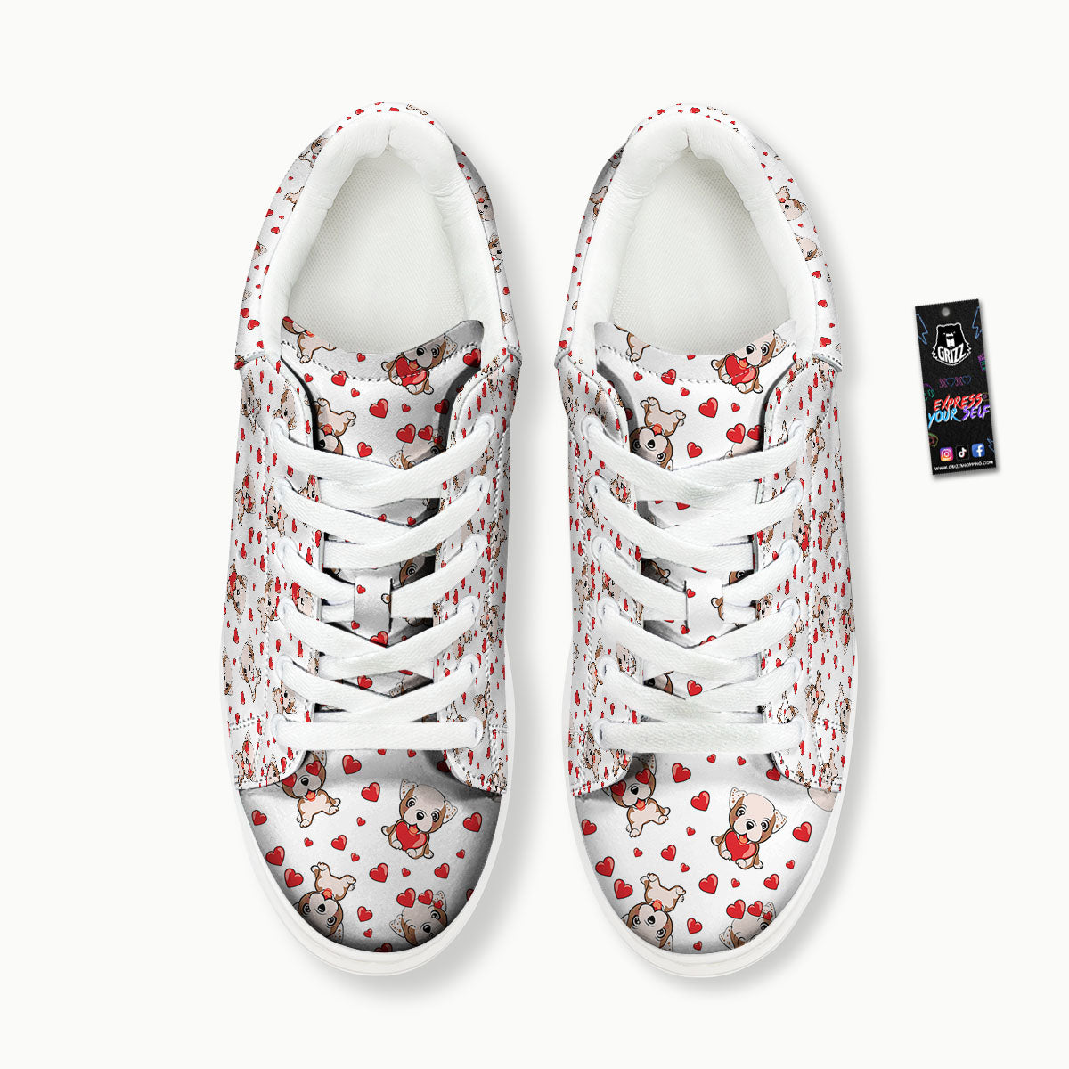English Bulldog Lovely Print Pattern Platform Shoes-grizzshop