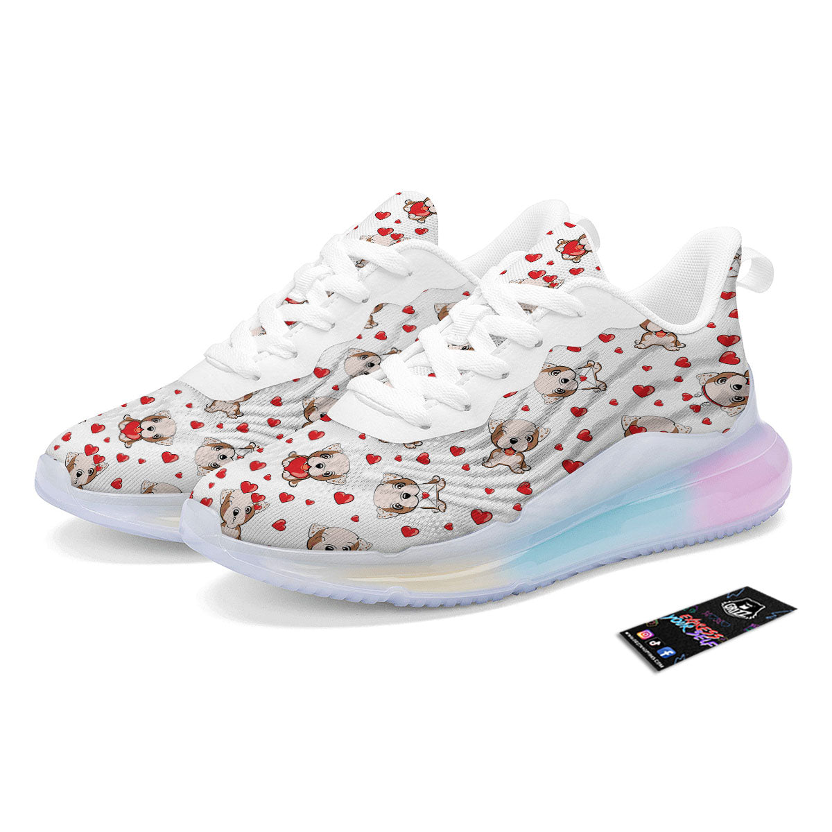 English Bulldog Lovely Print Pattern Running Sneakers-grizzshop