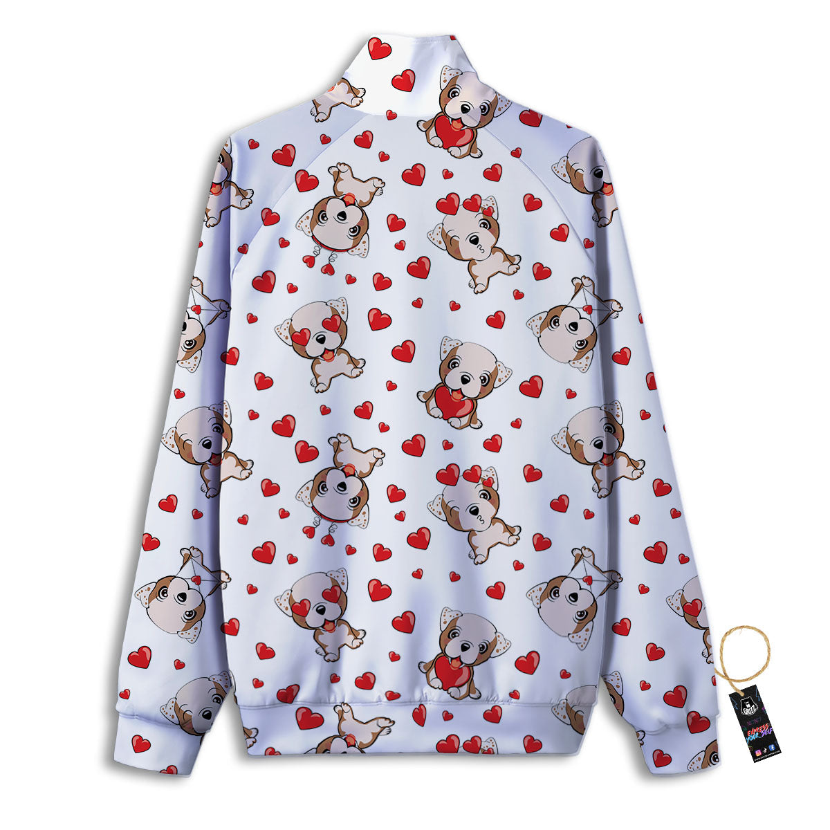 English Bulldog Lovely Print Pattern Track Jacket-grizzshop