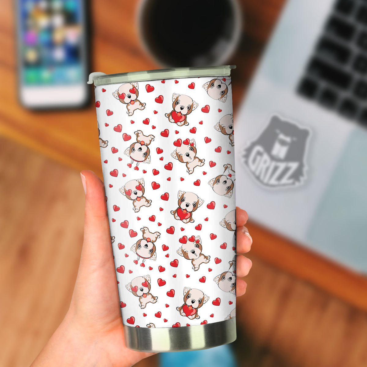 English Bulldog Lovely Print Pattern Tumbler-grizzshop