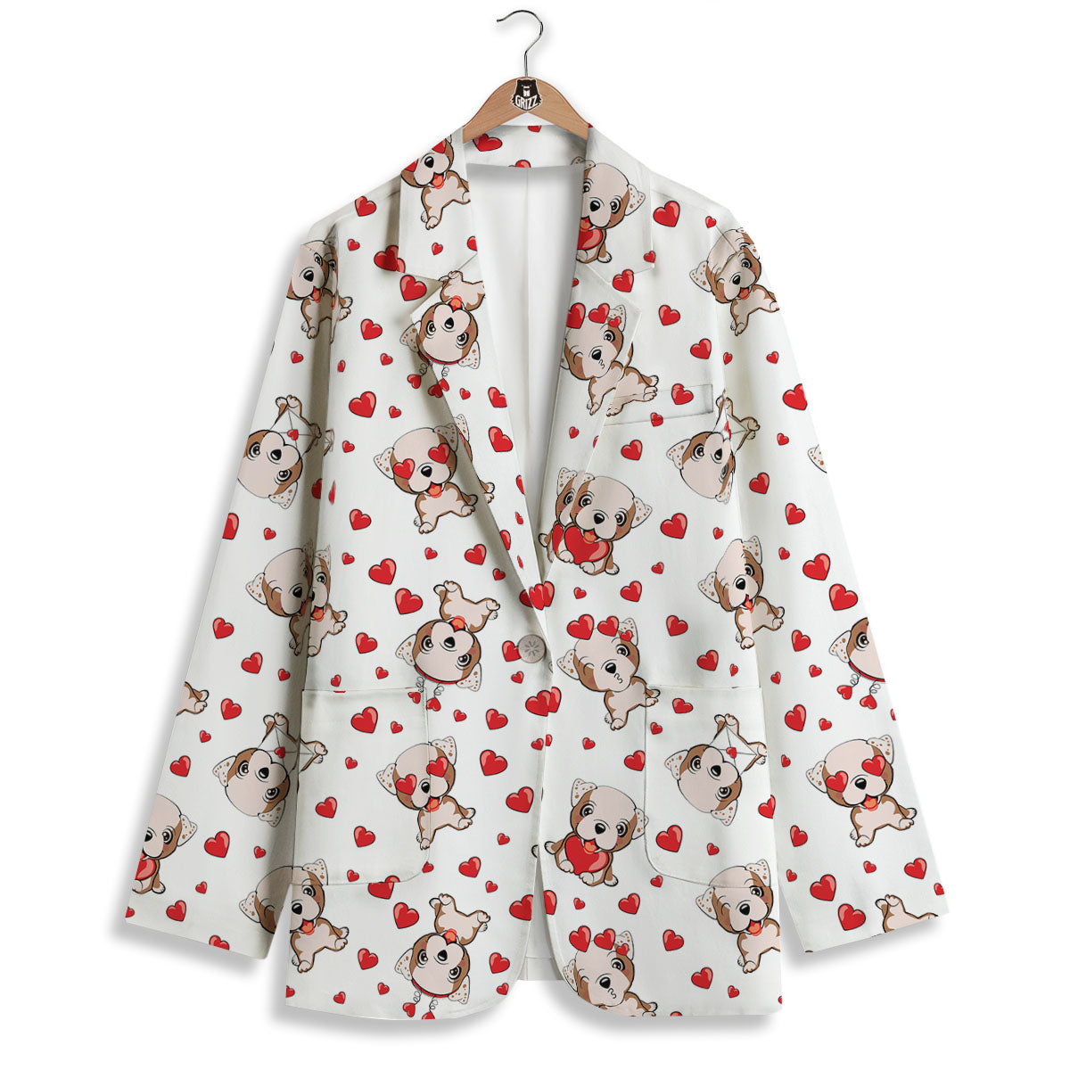 English Bulldog Lovely Print Pattern Women's Blazer-grizzshop