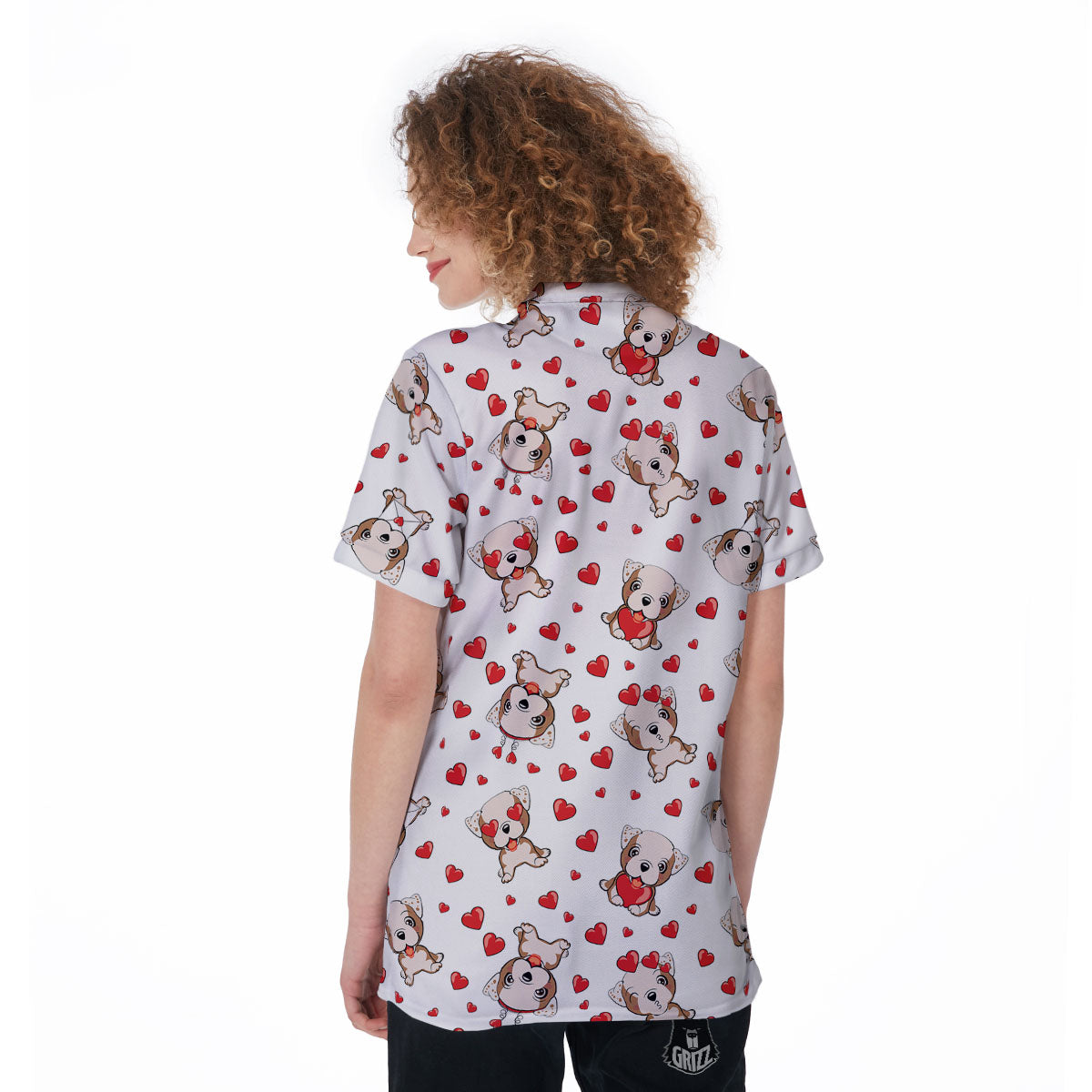 English Bulldog Lovely Print Pattern Women's Golf Shirts-grizzshop