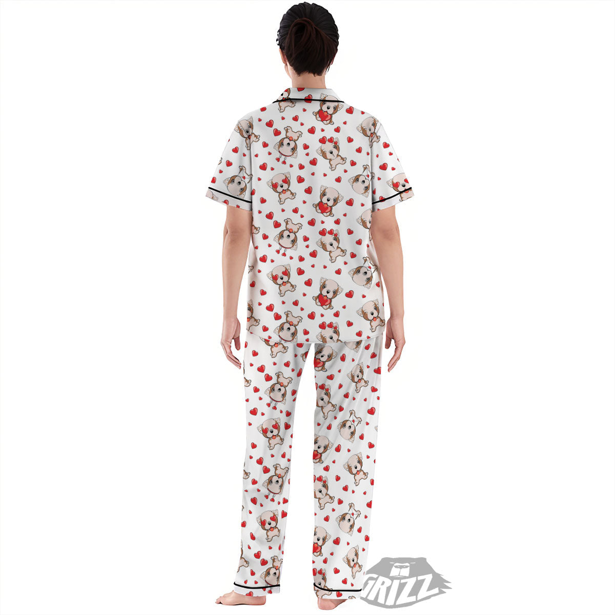 English Bulldog Lovely Print Pattern Women's Pajamas Set-grizzshop