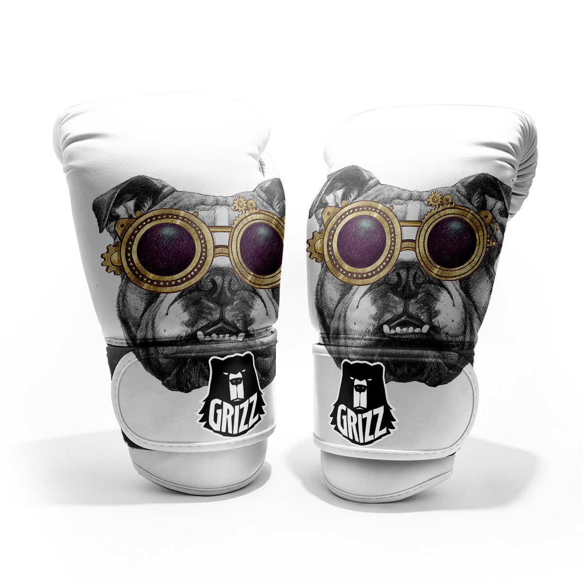 English Bulldog Wearing Glasses Print Pro Boxing Glove