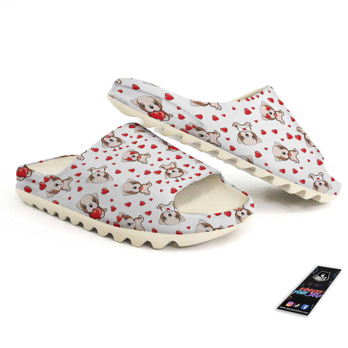 English Bulldog Lovely Print Pattern Sandals-grizzshop
