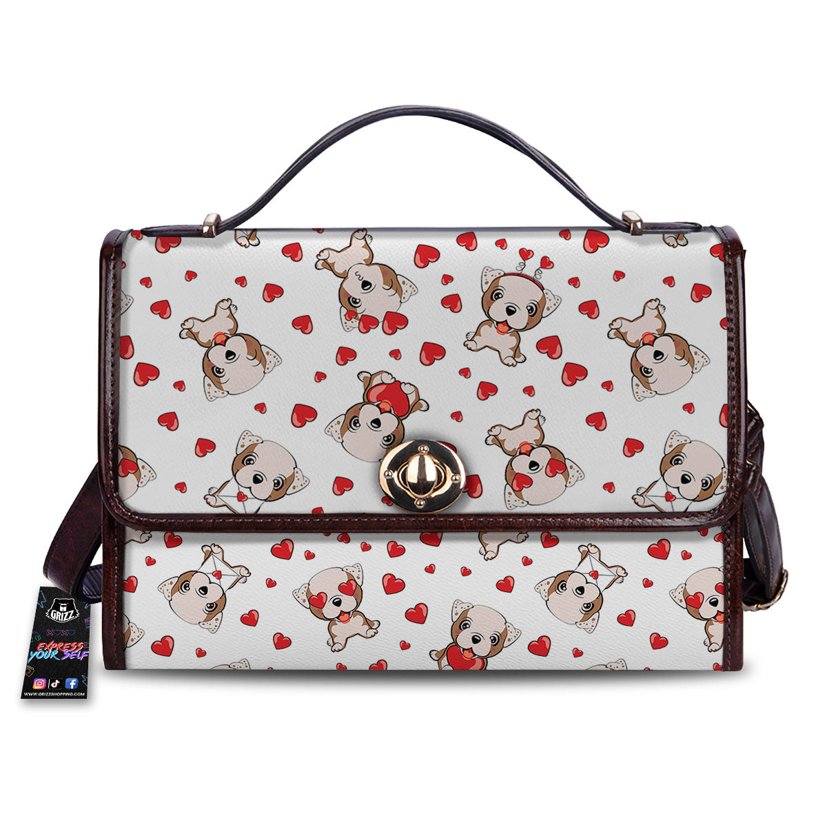 English Bulldog Lovely Print Pattern Women's Satchel Bag
