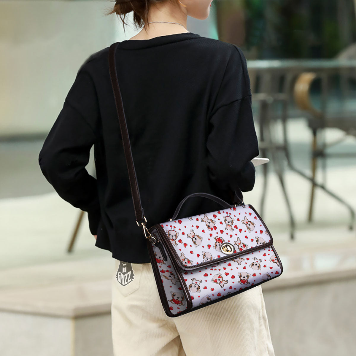 English Bulldog Lovely Print Pattern Women's Satchel Bag