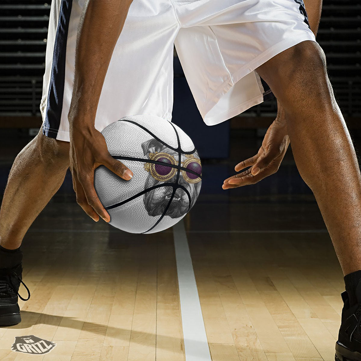 Fat Tuesday Zigzag Mardi Gras Print Basketball