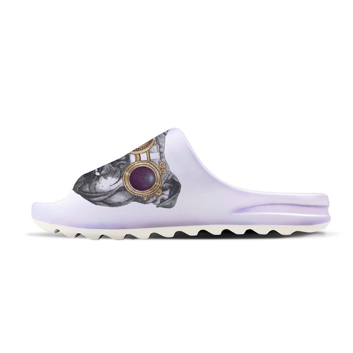 English Bulldog Wearing Glasses Print Sandals-grizzshop