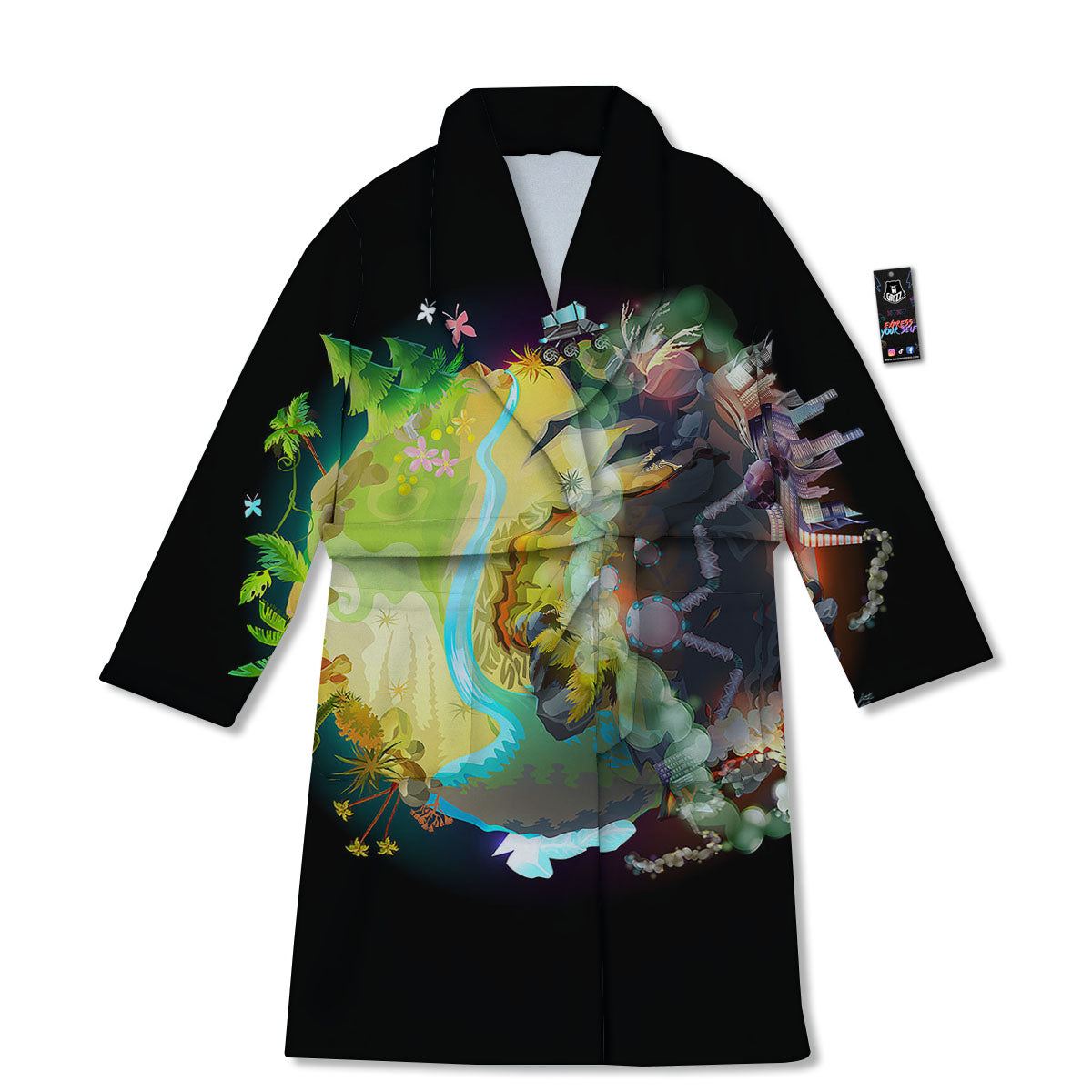 Environmental Destruction Print Bathrobe-grizzshop
