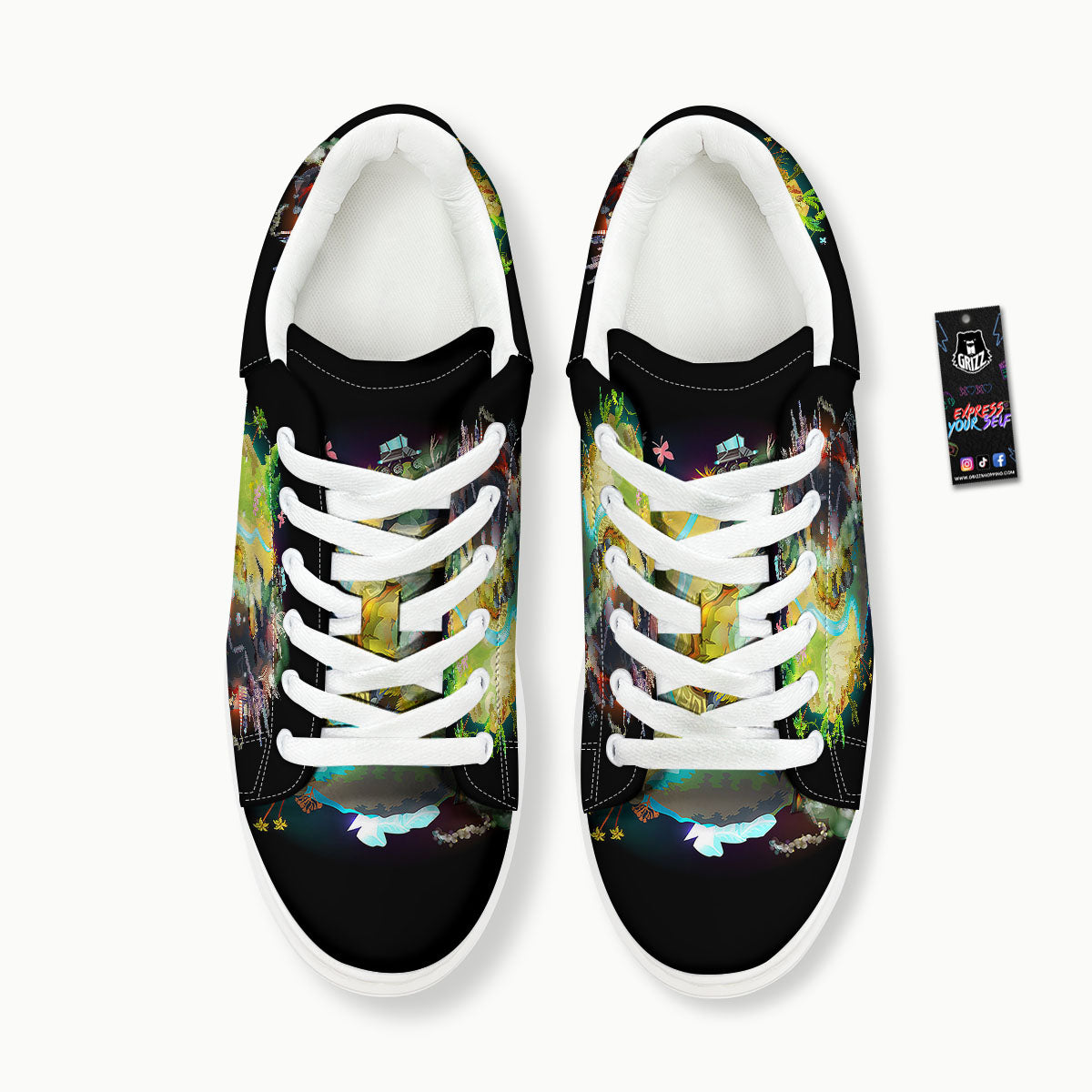Environmental Destruction Print Platform Shoes-grizzshop