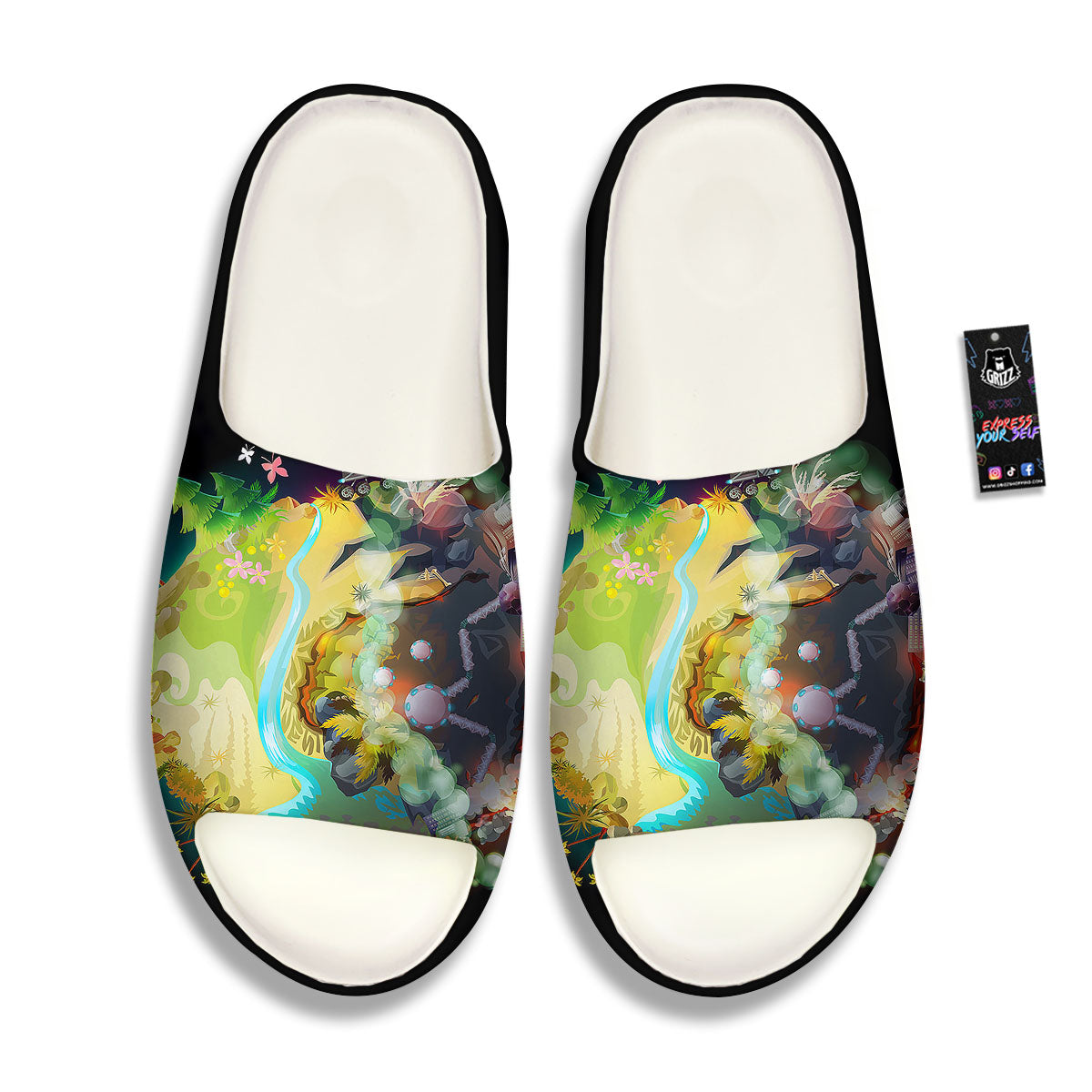 Environmental Destruction Print Sandals-grizzshop