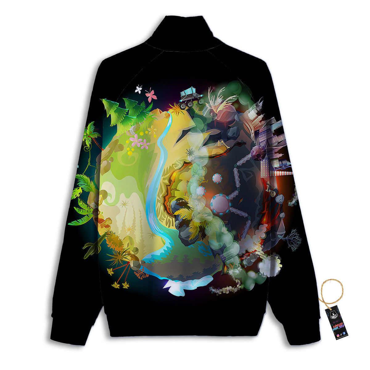 Environmental Destruction Print Track Jacket-grizzshop